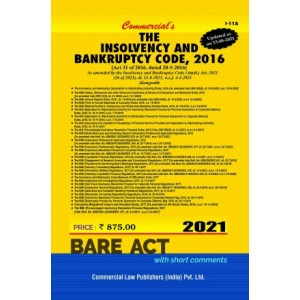 Commercial's Bare Act on The Insolvency and Bankruptcy Code, 2016